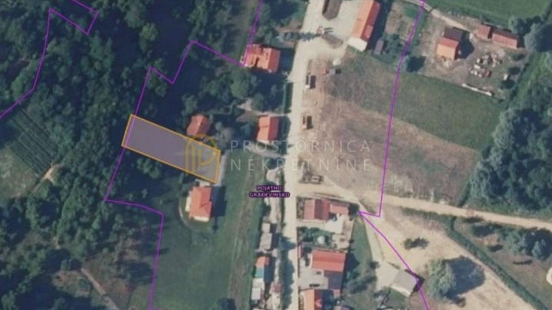 Katastarski prikaz građevinskog zemljišta u Pojatnom kod Zaprešića